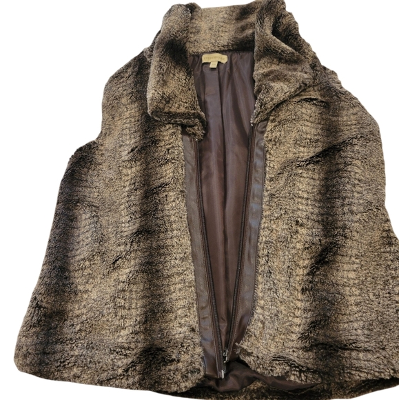 Kerry Brooke Faux Fur Zippered Vest Lined Fun & Funky Med - Picture 2 of 9